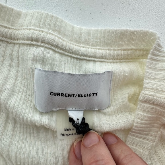 Current Elliott The Heather Pocket Tee Cream Size 0 - Picture 4 of 8